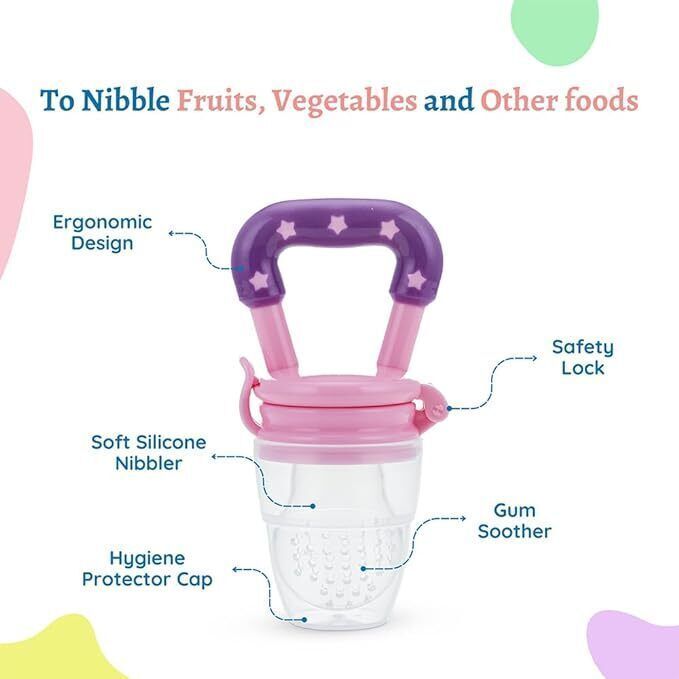 : Silicone Food/Fruit Nibbler, Soft Pacifier & Feeder (Joystar Pink) Feeder