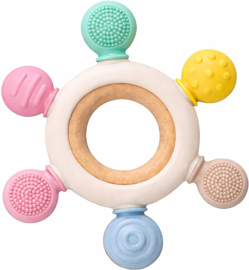 aakiki Silicone & Wooden Baby Teether Teether-picture-48