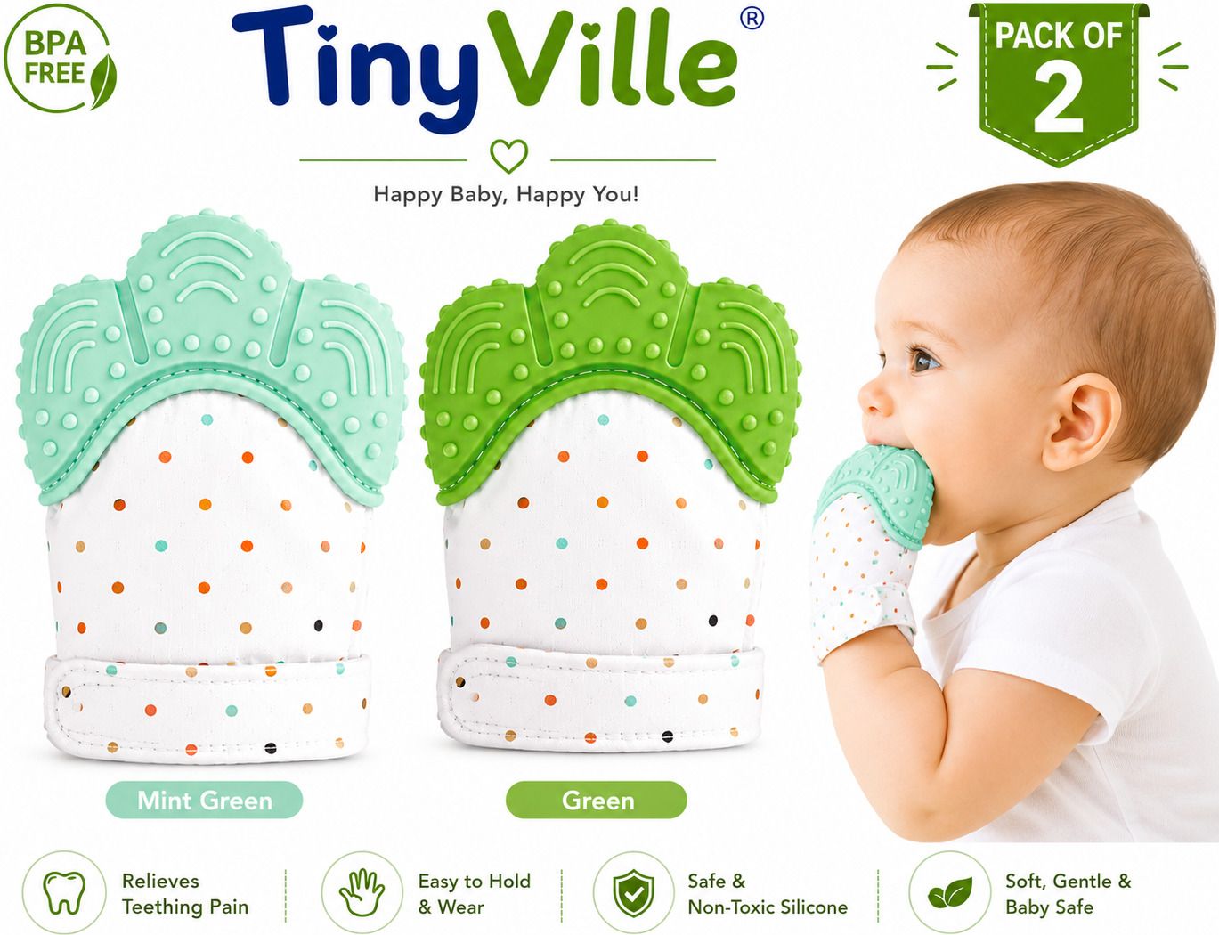 tinyville KIDS BEST COMFY MITTENS Teether and Feeder-picture-34