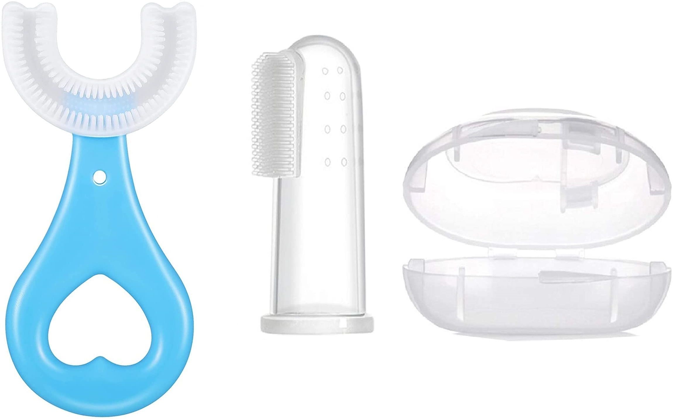 grest Soft Silicone Finger Toothbrush with U Shape Soft Bristles Brush For Kids Teether-picture-26