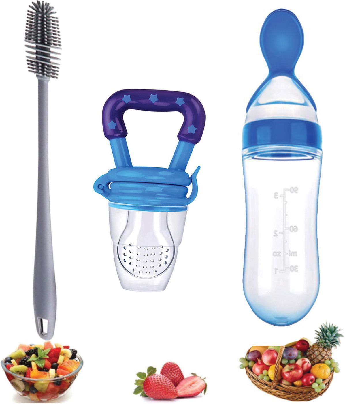 Baby Pacifier Spoon Food Feeder Fruit Feeder Brush For New Born baby BPA Free Teether and Feeder