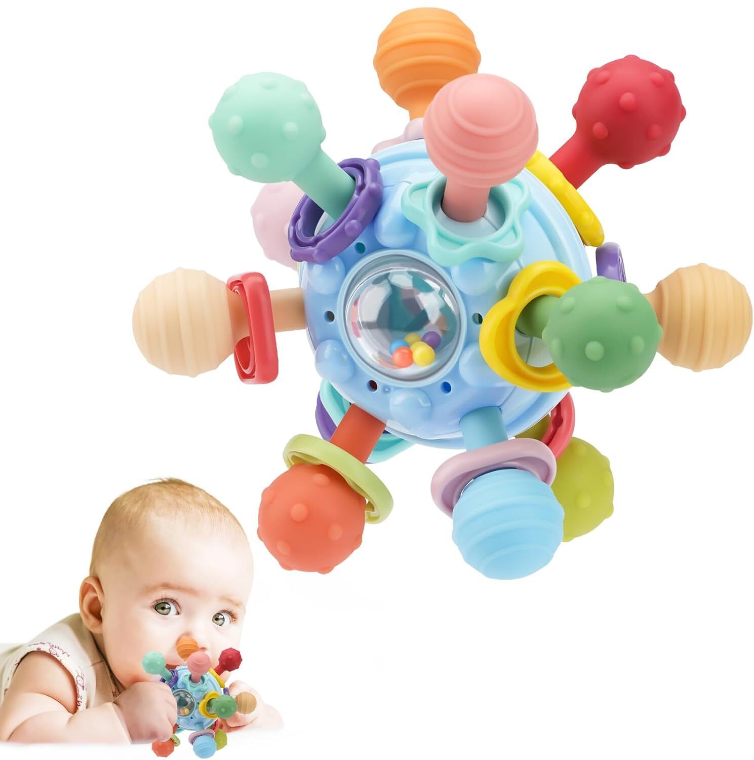 s toys house Food Grade Silicone Baby Teether Grasp Ball Teether-picture-17