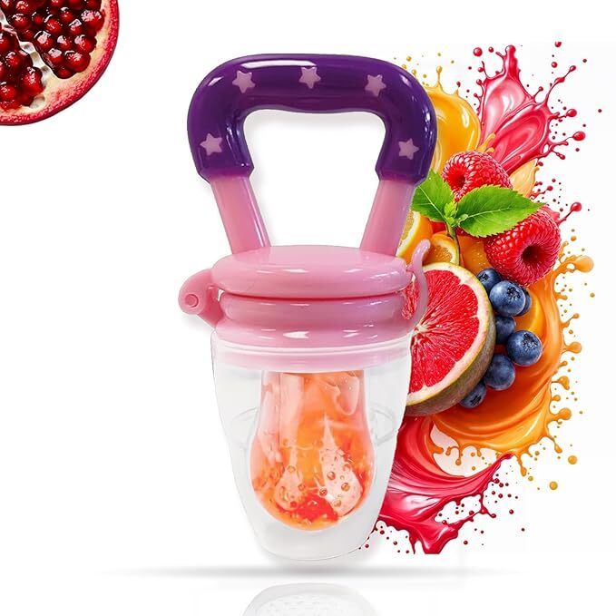 Soft Silicone Fruit Teethers for Babies|Fridge & Dishwasher Safe | 100% BPA-Free Teether and Feeder-image-9