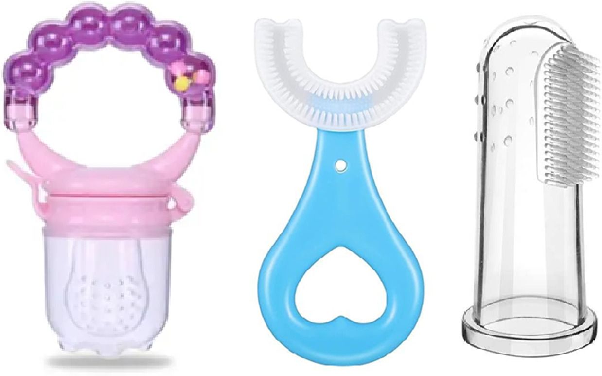 mylie Baby Ring Food Nibbler ,U Shape Brush & Finger Brush Soother-picture-22