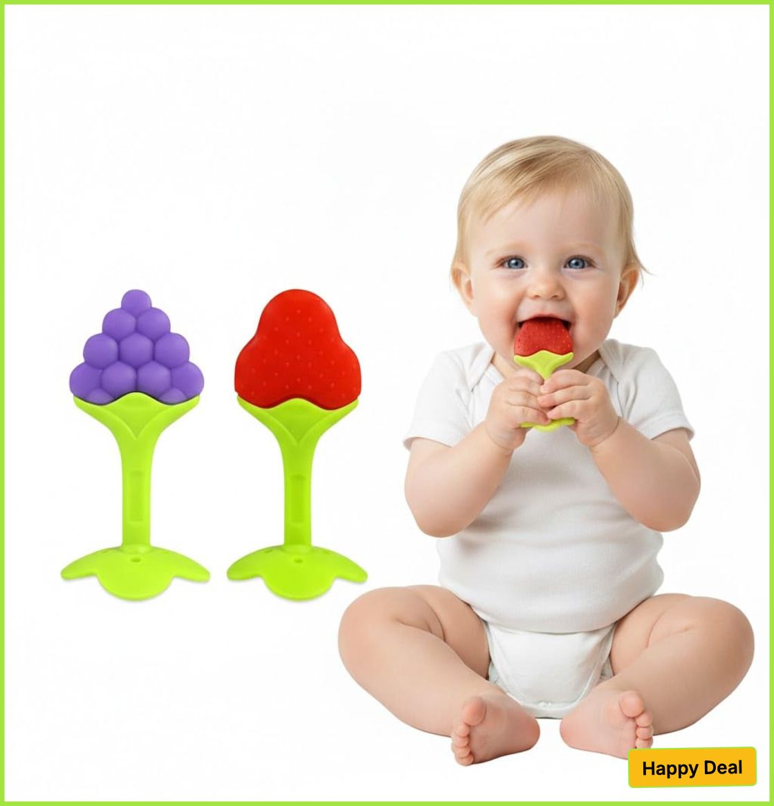 bebe soin Baby Stand Teether 2pc for Babies & Infants 0-3 Years, Soft Texture & Non-toxic Feeder-picture-45