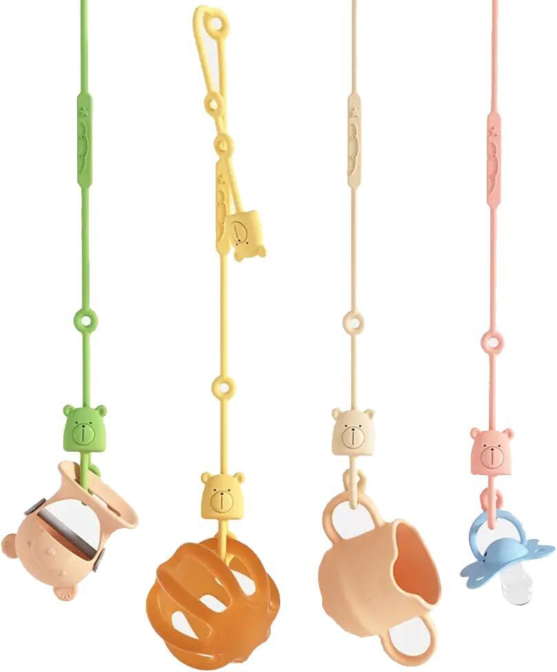 ofifo Baby Pacifier Anti Lost Straps Silicone Tie Up 4 Pcs Nipple Holder-picture-15