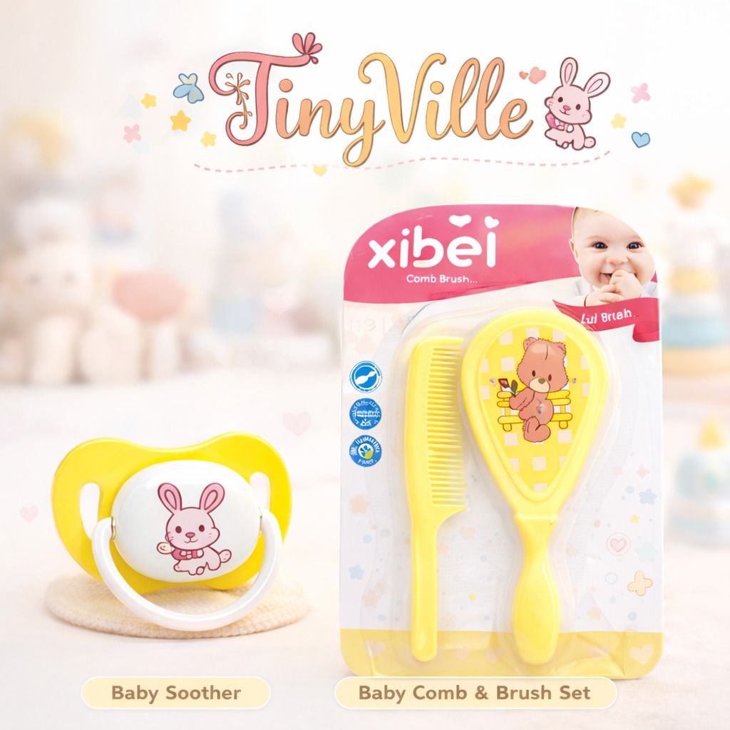 tinyville Baby best Silicobe Soother nd Hot Hair brush set Soother-picture-17