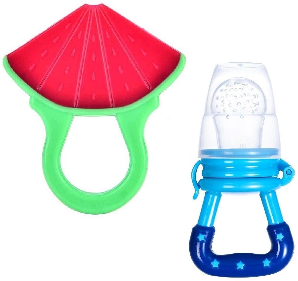 Silicone Watermelon Shape Red Teether & Fruit and Food Nibbler for Babies Teether and Feeder-image-49