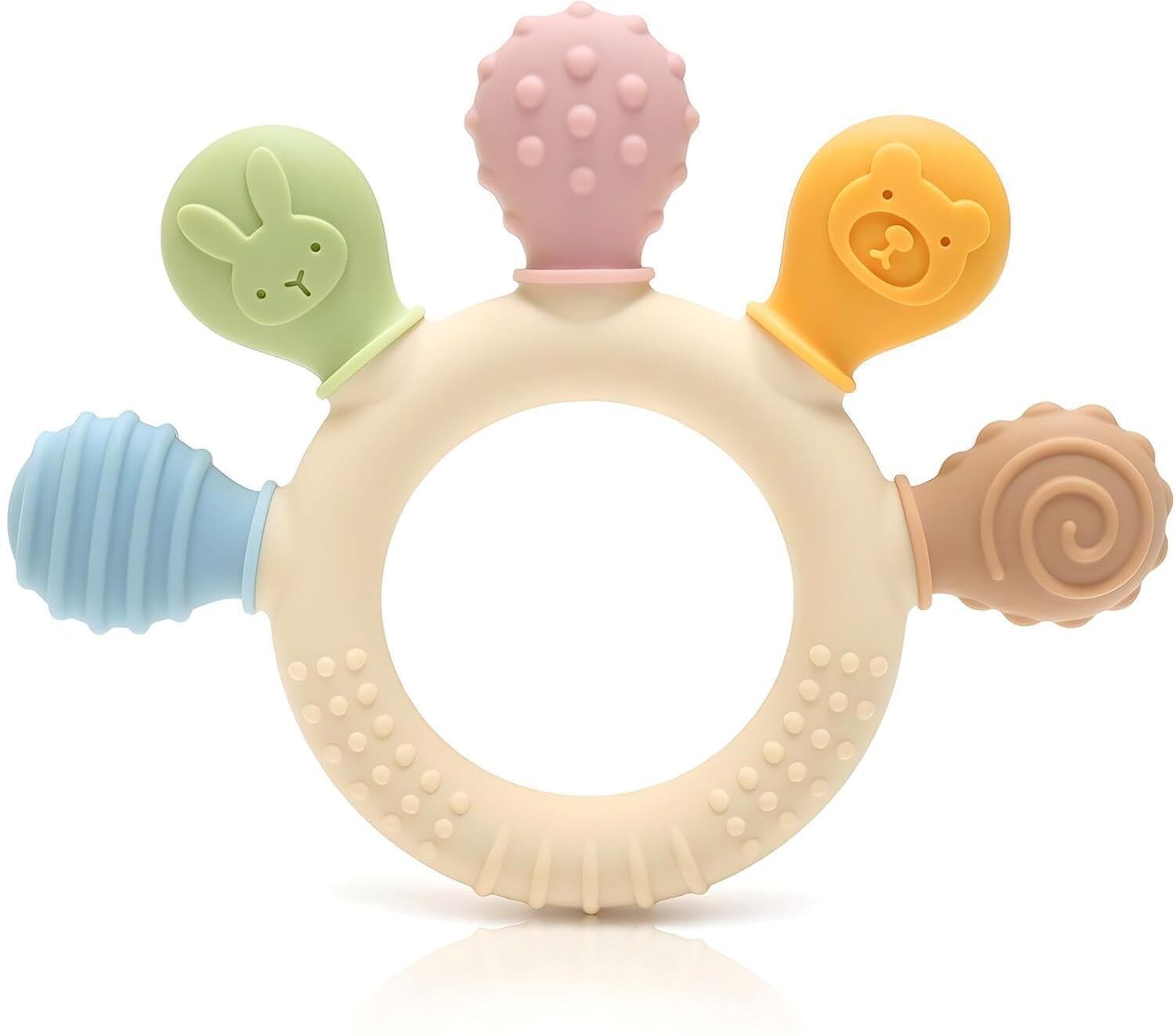 Baby Silicone Wooden Teether Ring BPA Free Teething Toy for Infants Teether-image-22