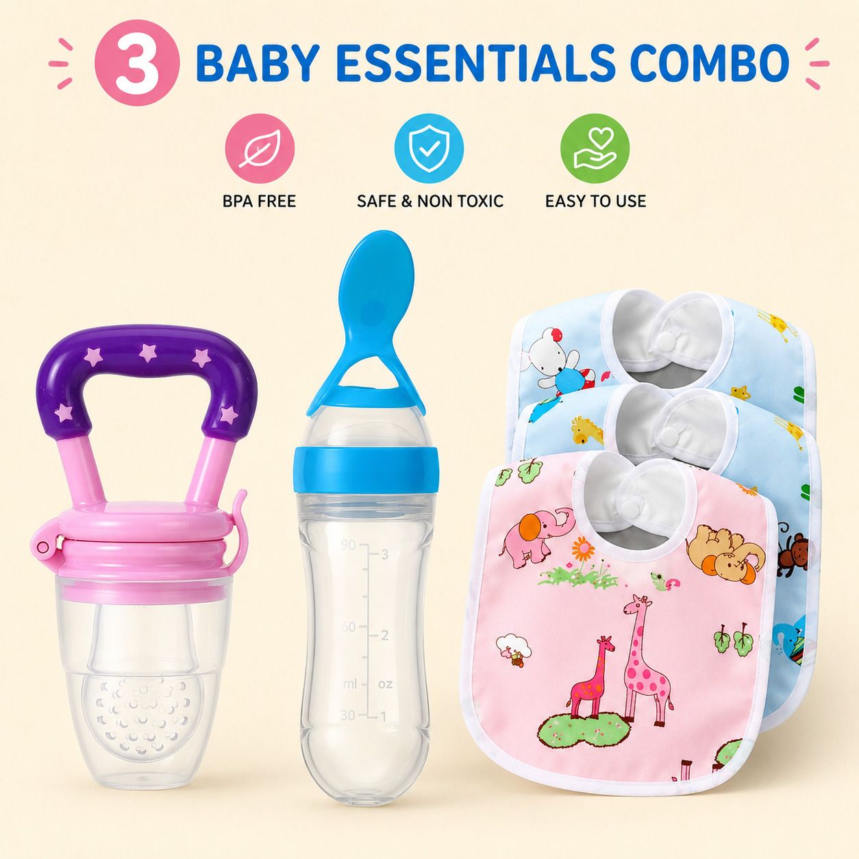 3 Baby Essentials Combo Teether and Feeder-image-16
