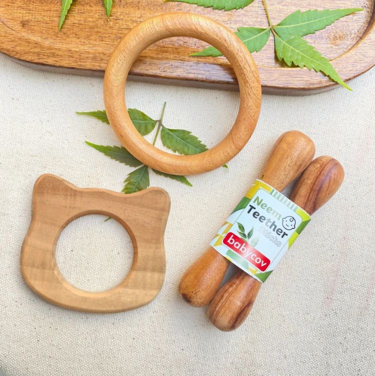Pure neem wood teether pack of 4 Teether-image-33