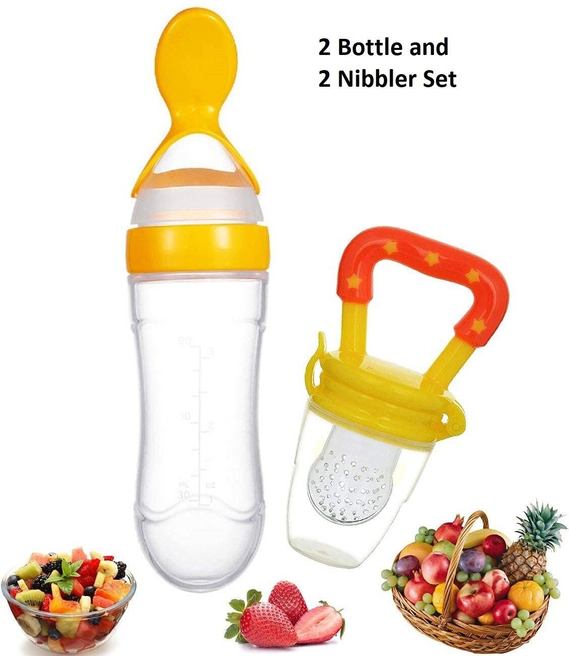 Fresh Food Feeder, Infant Teether Nibbler Toys, for Toddlers & Kid- Combo of 2 Feeder