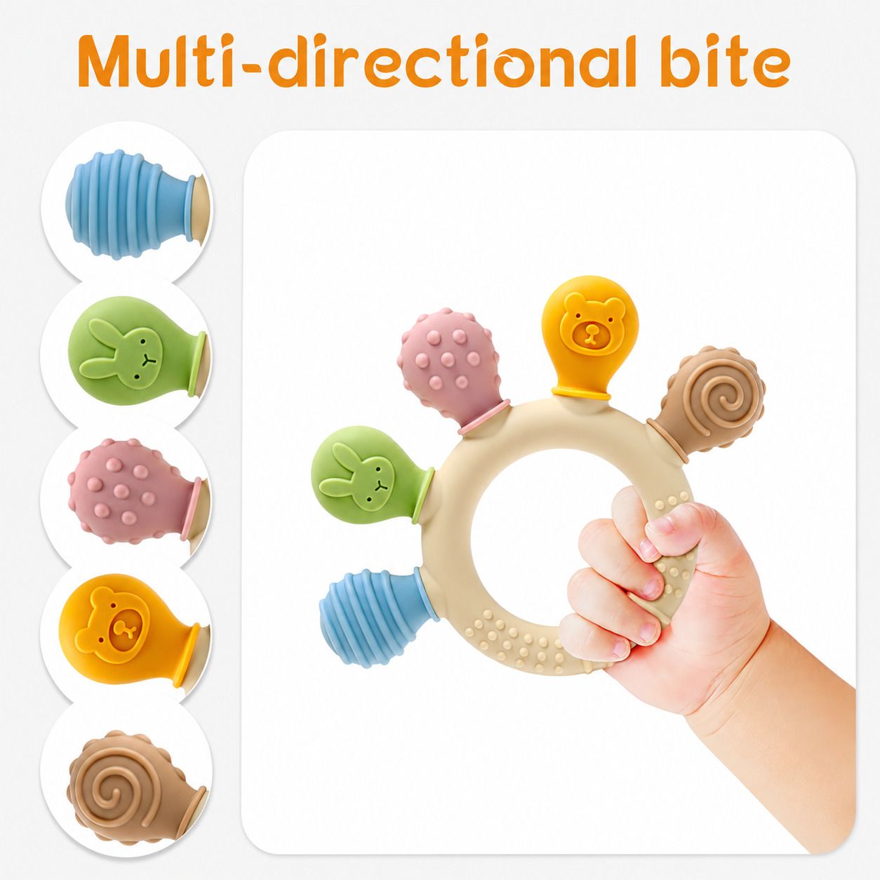 dapster Silicone Ring Half Teether Grip BPA Free Teether-picture-0