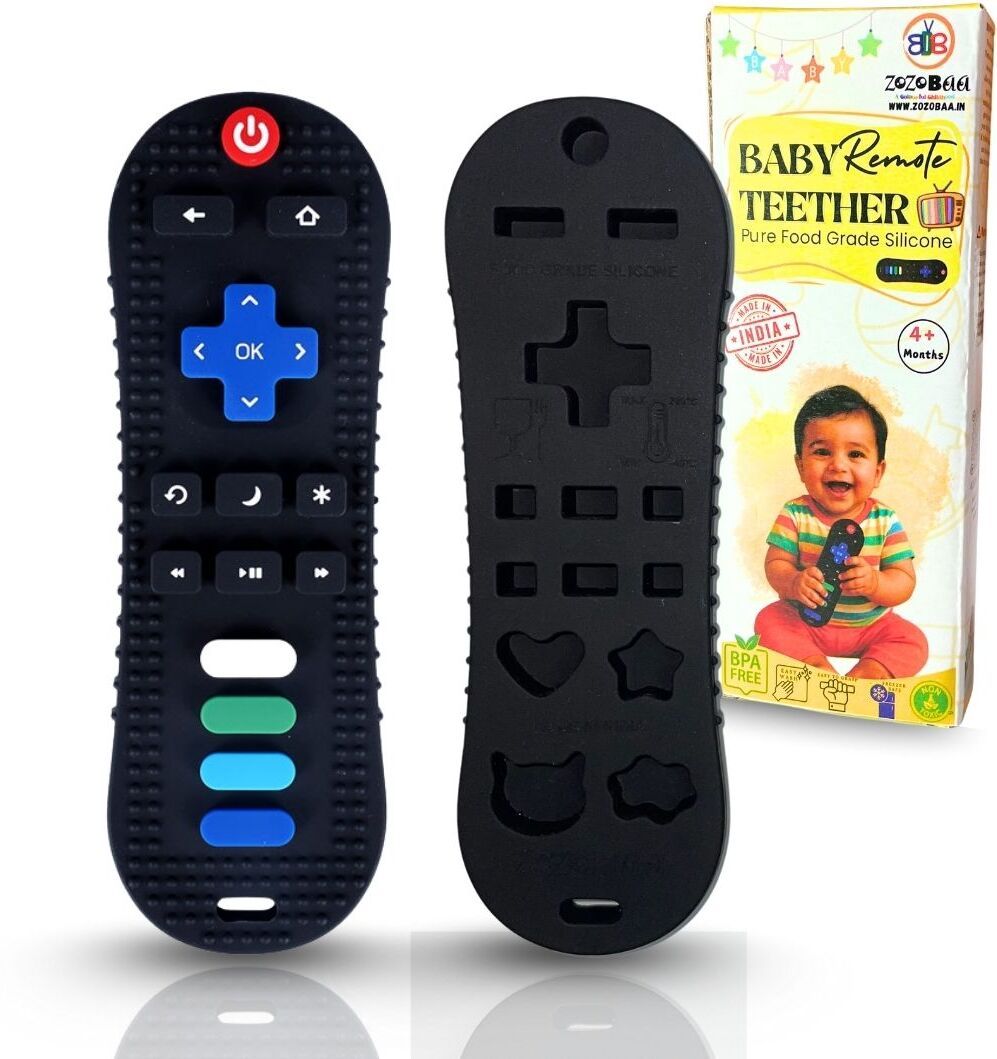 TV Remote Teether For 6 to 12 Months Baby, Biting Skills Development, Soothing Teether-image-30