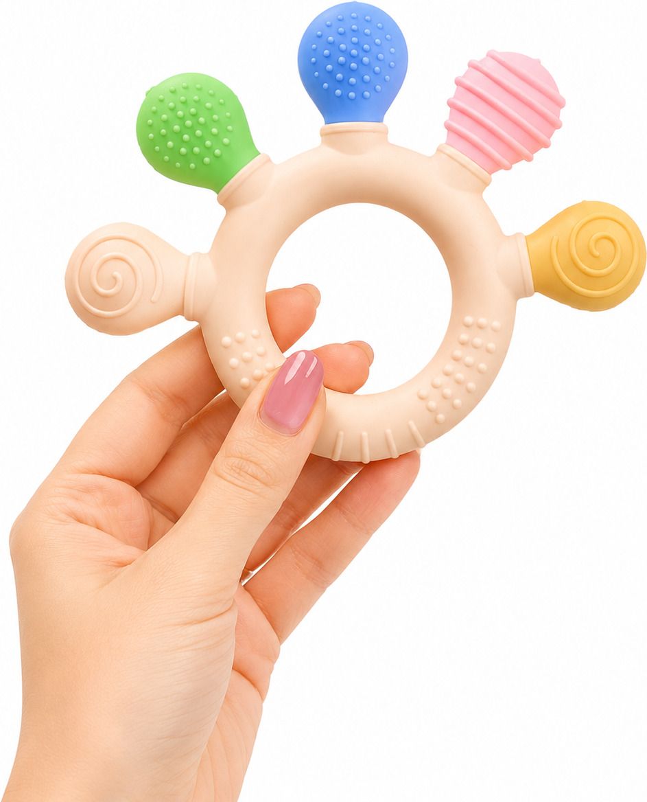 SoftGrip Multi-Texture Silicone Baby Teether Teether-image-1