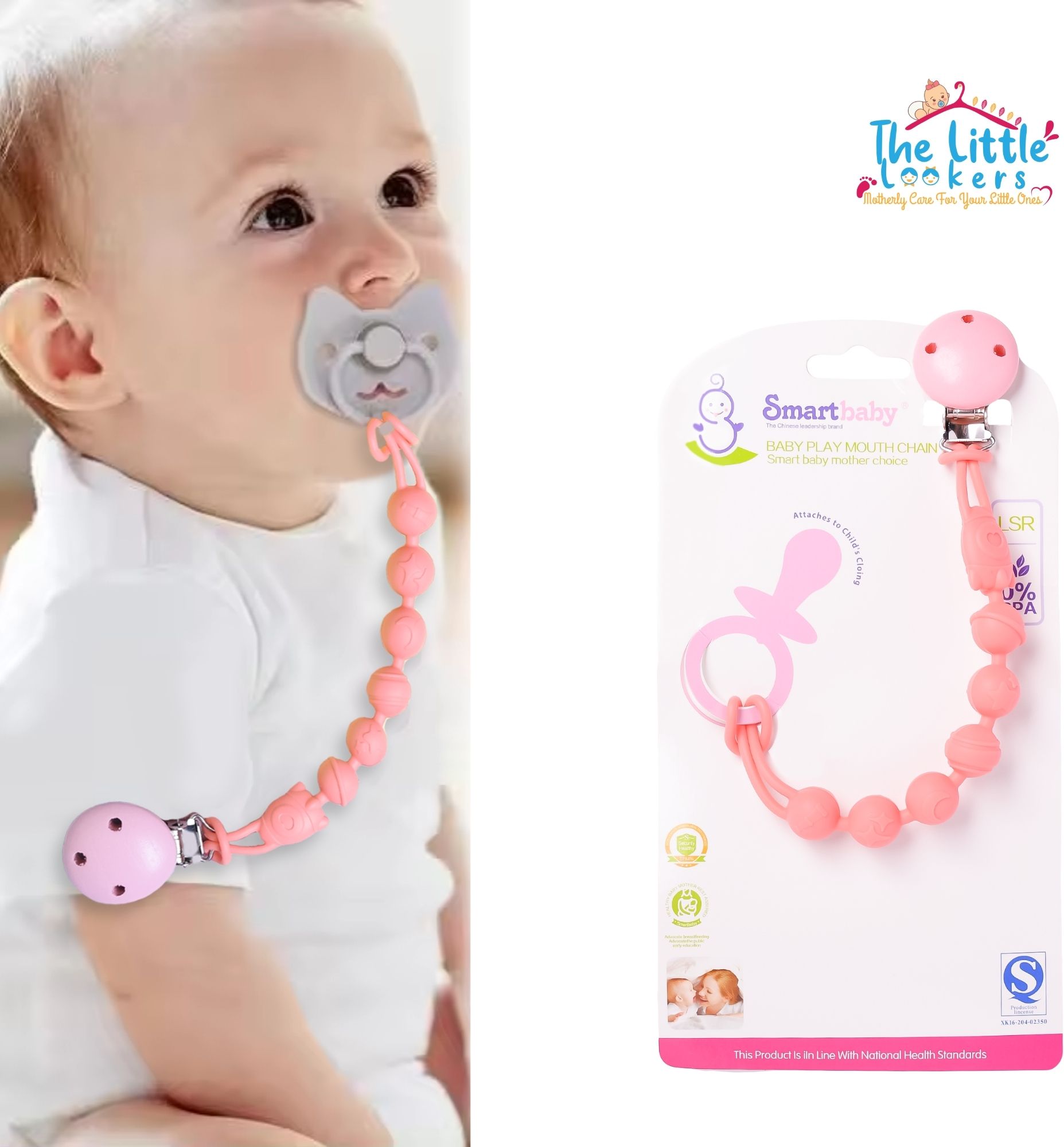 Silicone Pacifier Chain Clip for Baby, One Piece Pacifier Clips Without Soother-image-36