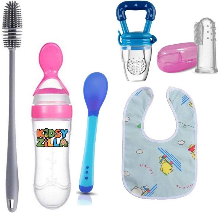 Baby Spoon Bottle, Nibbler, Spoon, Bib, Finger brush, Bottle Brush-image-45