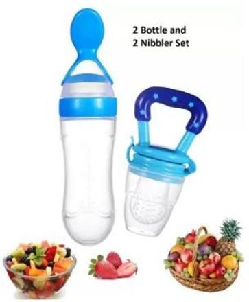 lil sprouts Food Infant Teether Nibbler Toys, for Toddlers & Kid- Combo of 2 Feeder (Blue) Teether and Feeder-picture-14
