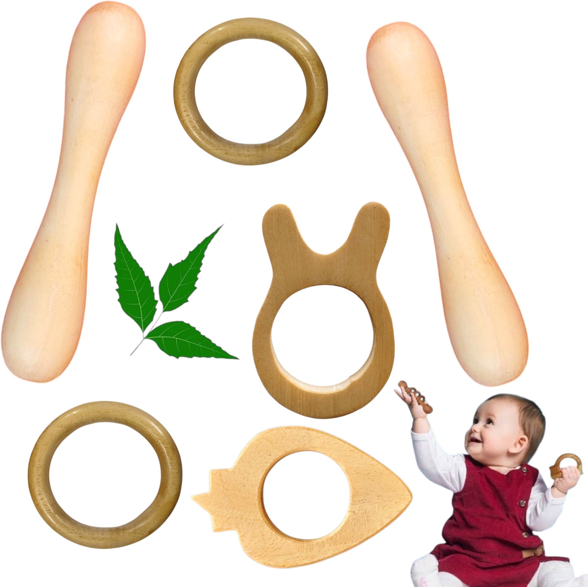 Neem Wood Teether for 3+ Months | Safe & Soothing for Tiny Gums Feeder-image-48