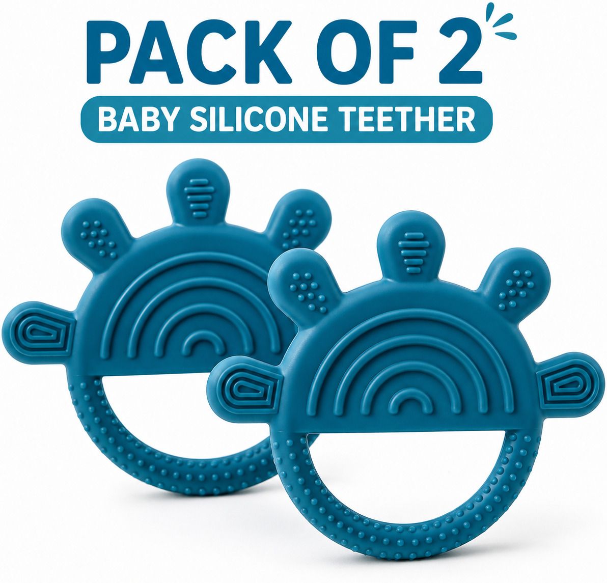 homentra Pack of 2 Baby Silicone Palm Teether BPA Free Soft Gum Relief Teething Toy Teether-picture-20