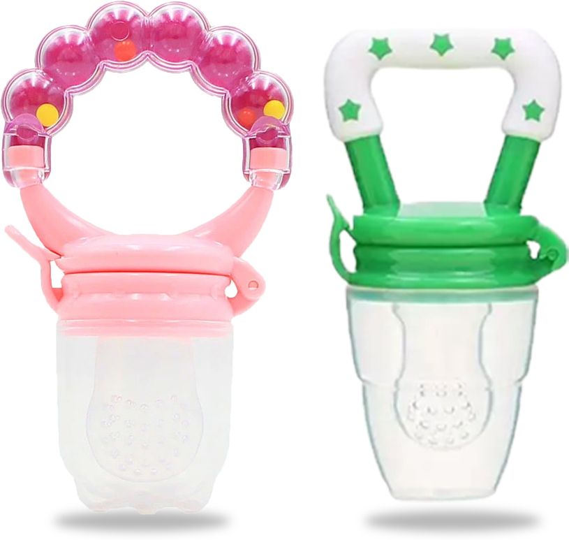 chinmay kids New Born Baby Pacifier With Rattle Handle Silicone Safe Fresh Fruit Feeder Soother-picture-25