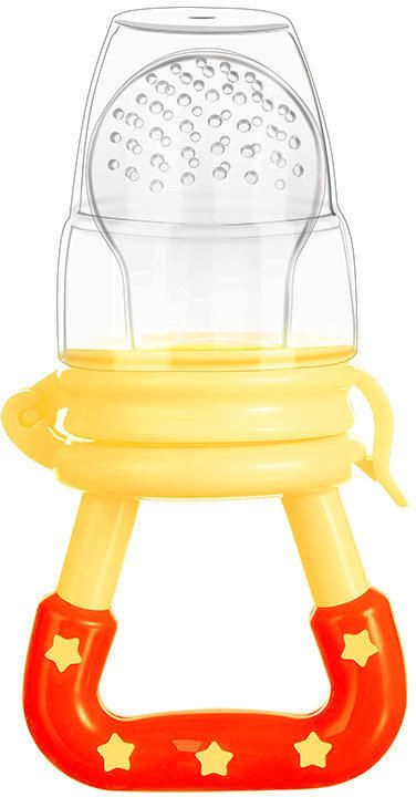 Baby Fruit Feeder Cum Teether with Cap, BPA Free Silicone Food Nibbler Yellow Feeder-image-42