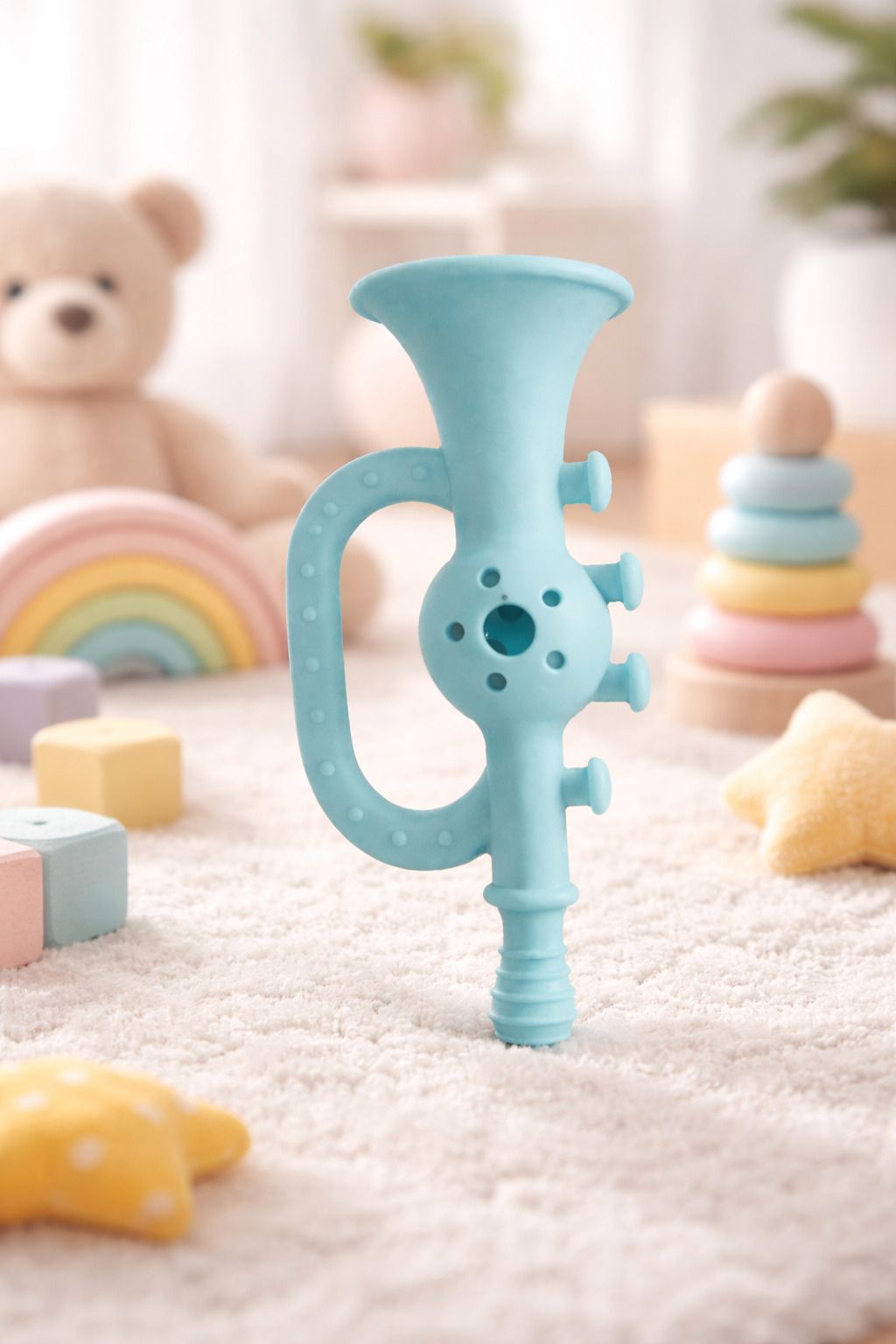 zoriada Baby Teether with Rattle BPA Free Silicone Gum Massager Toy for Baby Teether-picture-13