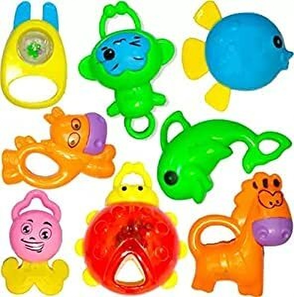 babygo Rattle Teether for Born Babies, Toy for Babies, Non-Toxic Pack of 8 Teether image 1
