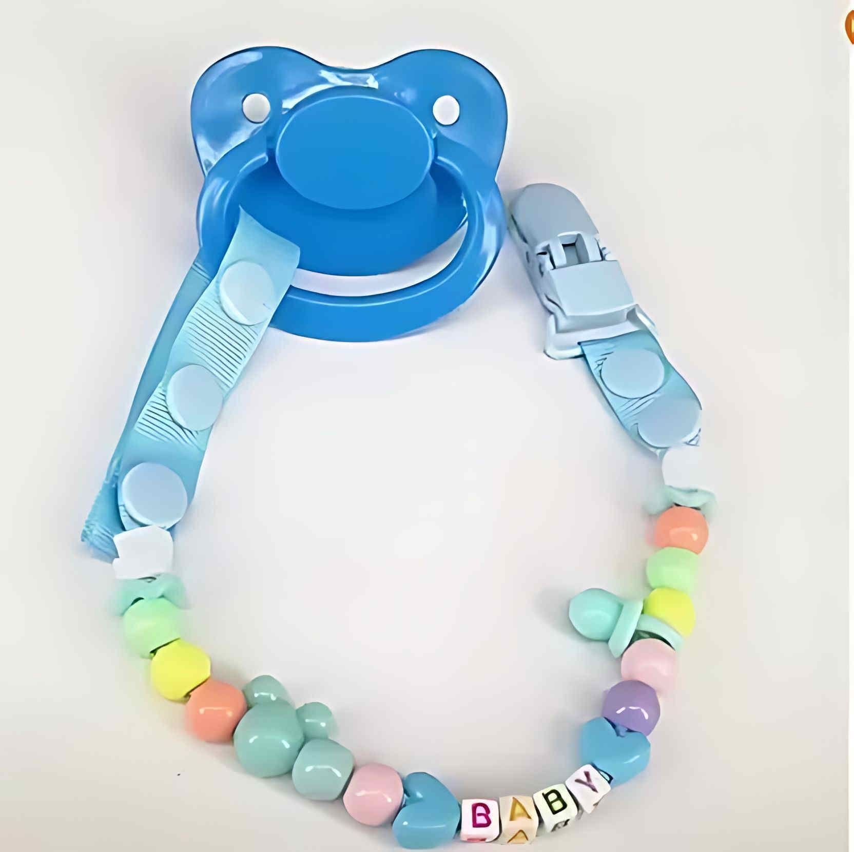 flengo; made for you Safe Feeding BPA- Free Clinally Designed Baby Chain Clip Pacifier- Blue Soother Soother-picture-28