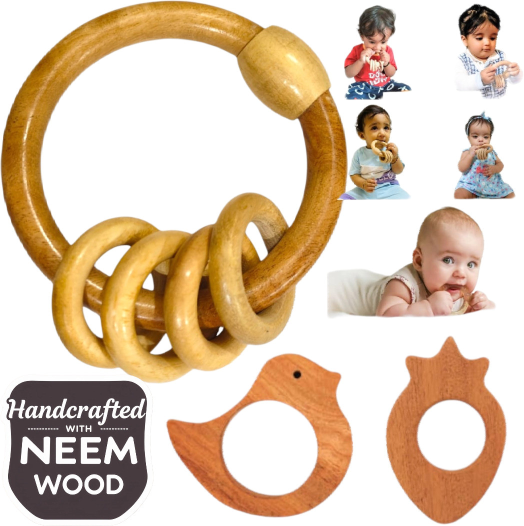 aditya creation Ergonomic & Kid-Friendly Antibacterial Property of Neem Teether image 1