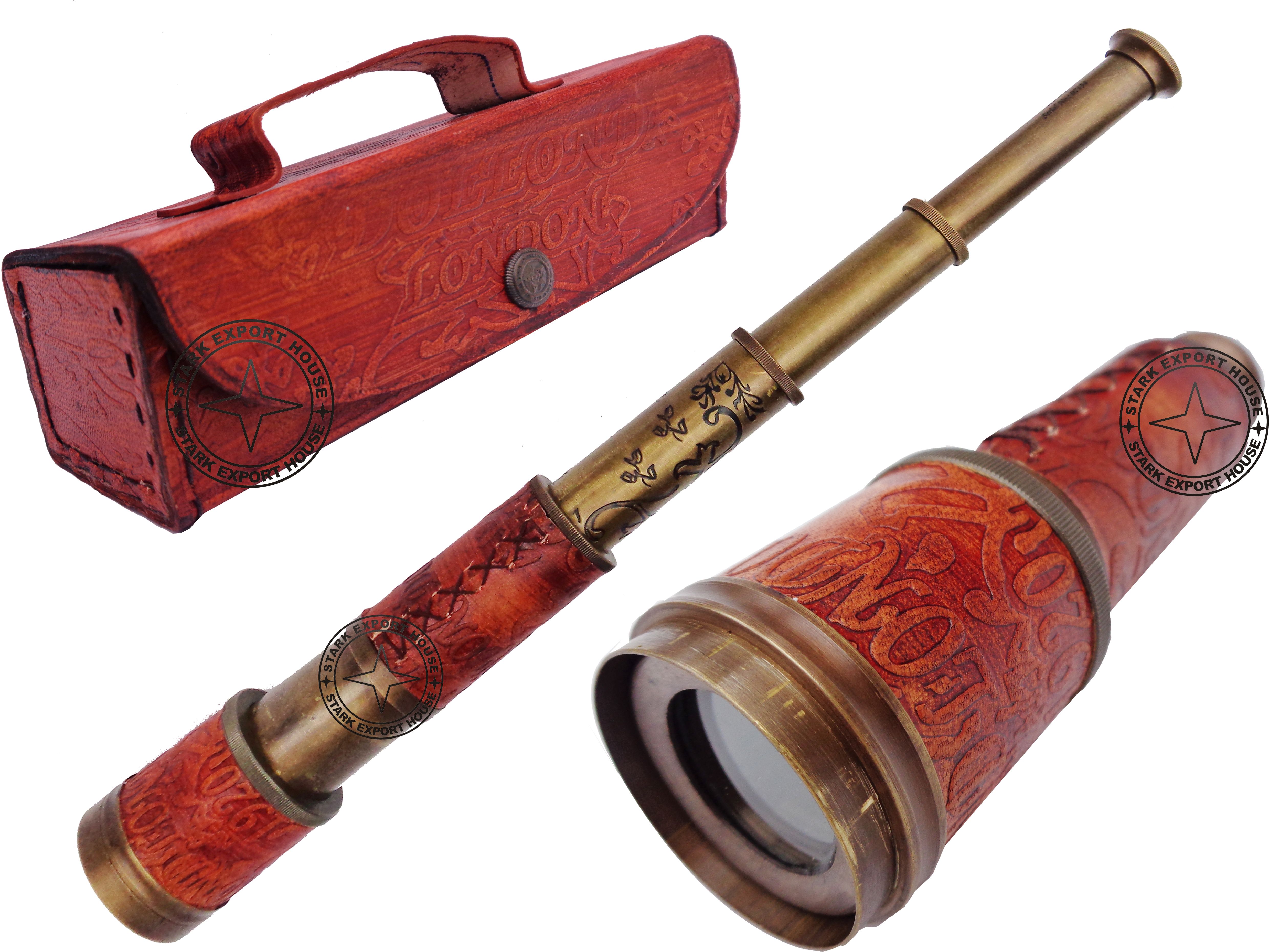 Stark Export House Brass Telescope Binoculars 17.5-inches with Wood Box Catadioptric Telescope-picture-11