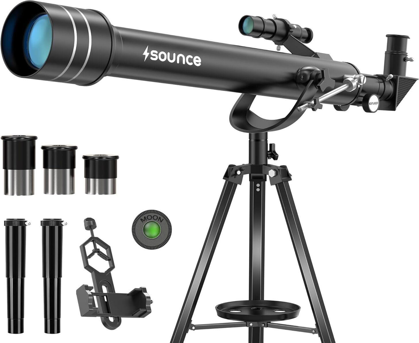 sounce Astronomical Refractor Telescope 350x Zoom, Alt-Az Mount, Sky & Planets Refracting Telescope-image-5