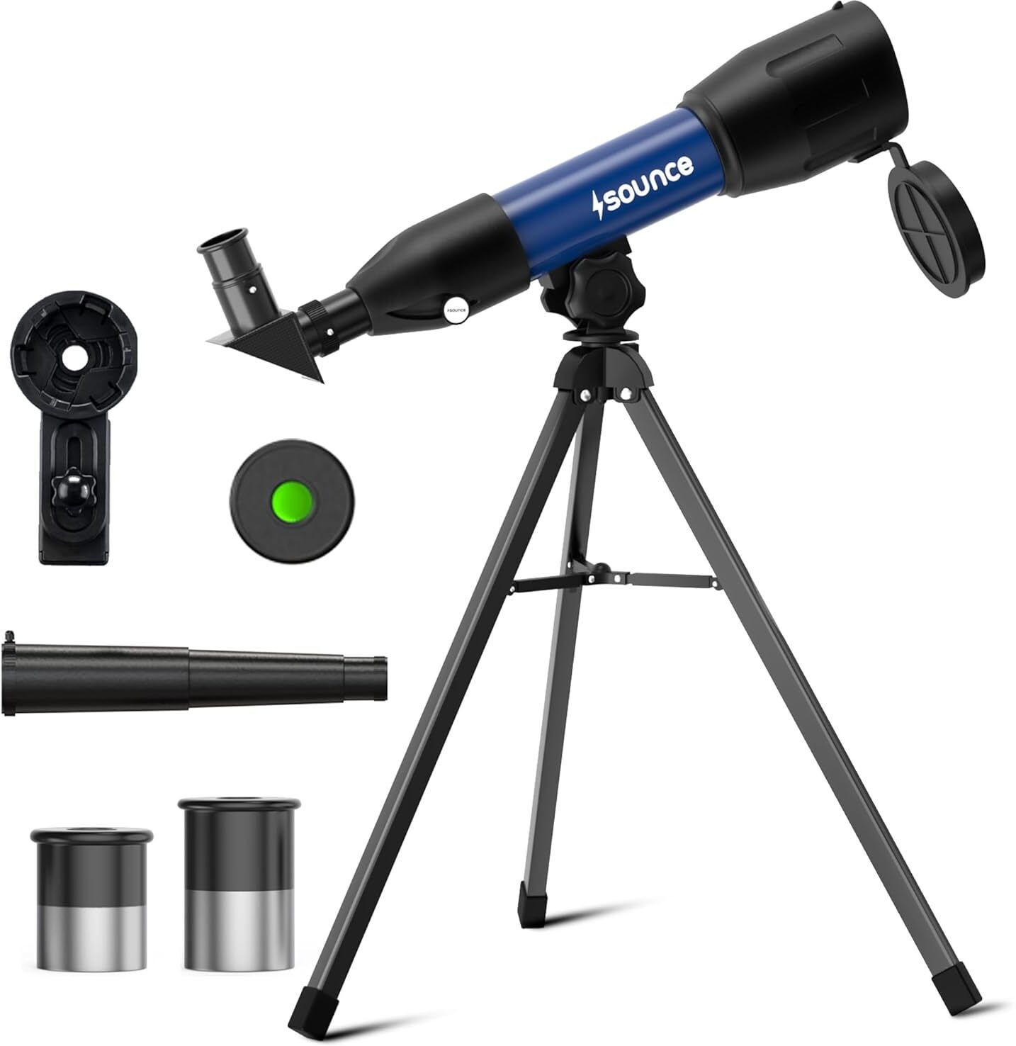 sounce 50mm Astronomical Refractor Telescope 86x Zoom, Phone Holder, Tripod Refracting Telescope-picture-15