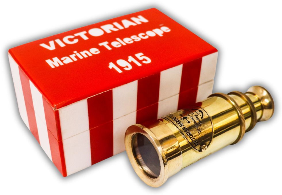 ASIART Brass Pirates Telescope With Beautiful Handmade Red Resin Box Reflecting Telescope