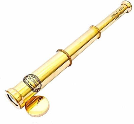 Calvin handicrafts Royal Navy 12 inch Antique Look Full Brass Telescope with Lens Cover Catadioptric Telescope-image-30