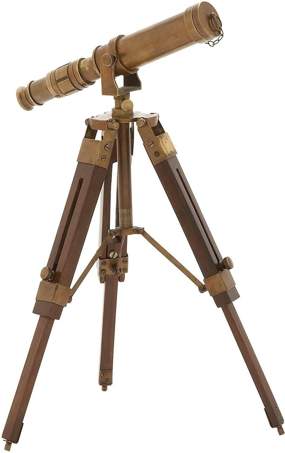 Calvin handicrafts Timeless Brass Wood Telescope Wooden Tripod Catadioptric Telescope-image-26
