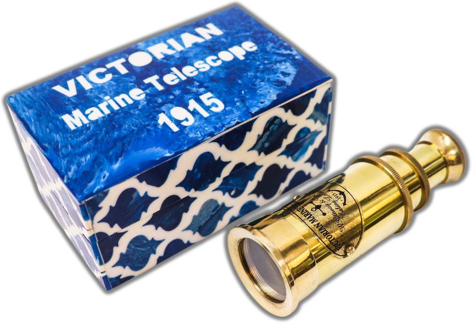 ASIART Brass Pirates Telescope With Beautiful Handmade Resin Box Reflecting Telescope