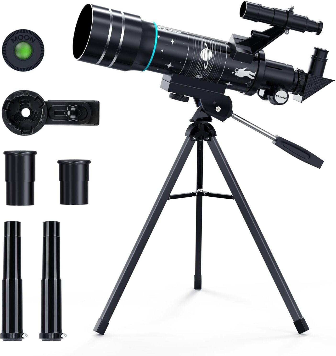 sounce Astronomical Refractor Telescope 20x–96x Zoom, Alt-Az Mount, Sky Viewing Refracting Telescope-image-1