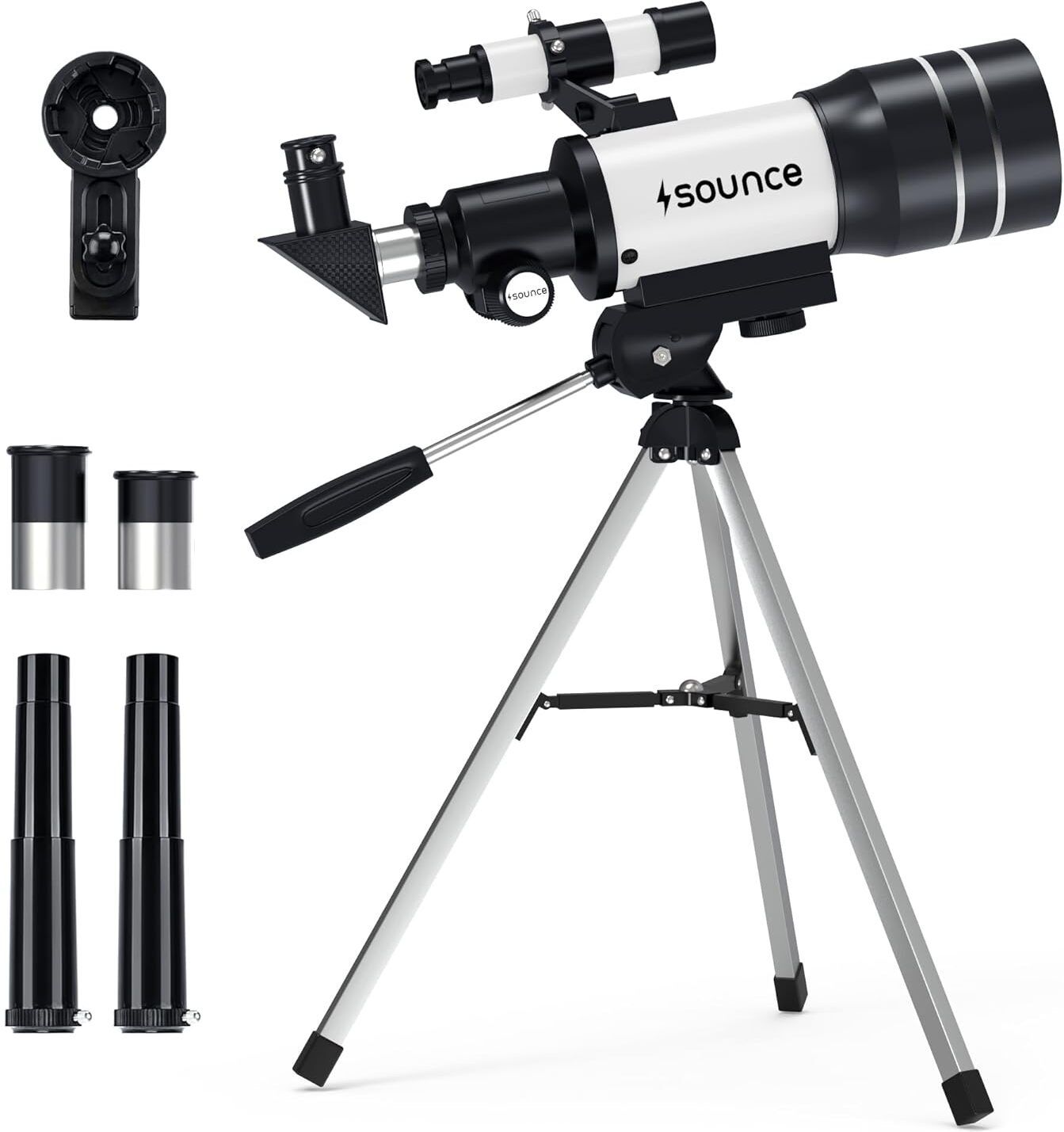 sounce 70mm Astronomical Refractor Telescope with Mobile Adapter & Tripod Refracting Telescope-image-41
