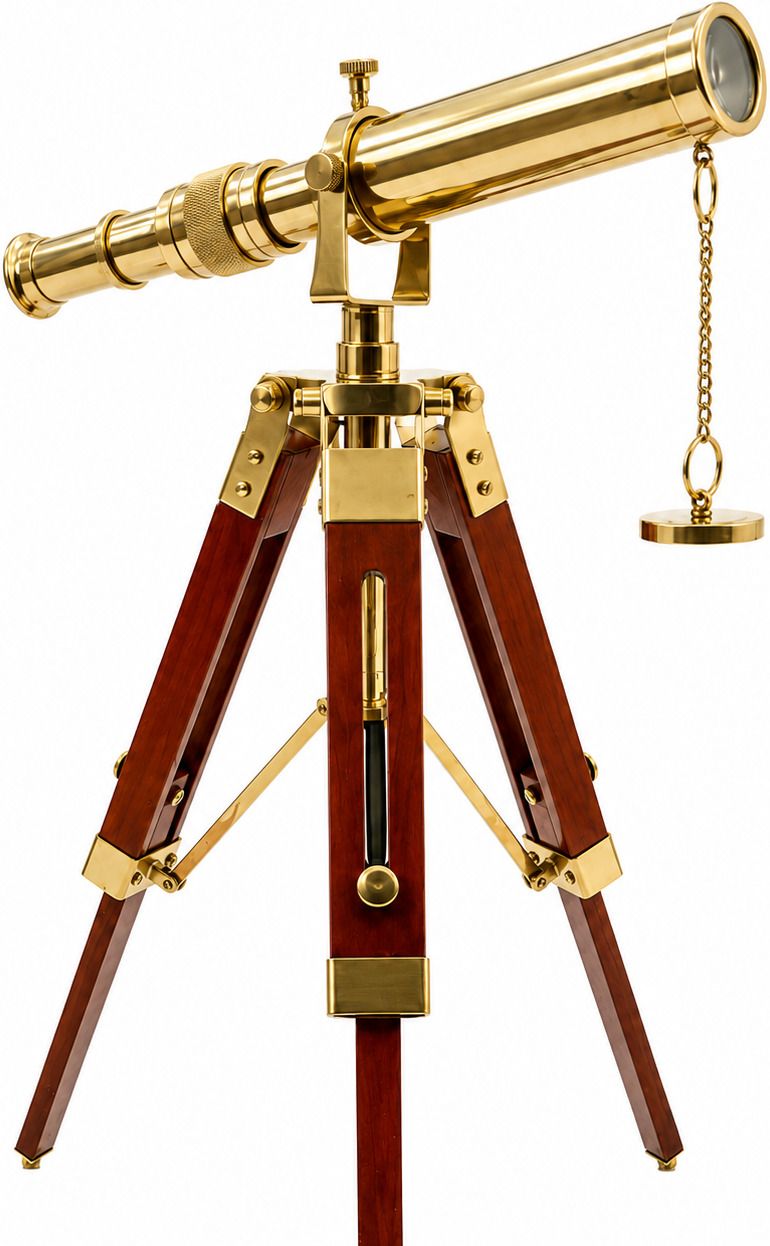 VELORVA Brass Telescope with Wooden Tripod Refracting Telescope-image-31