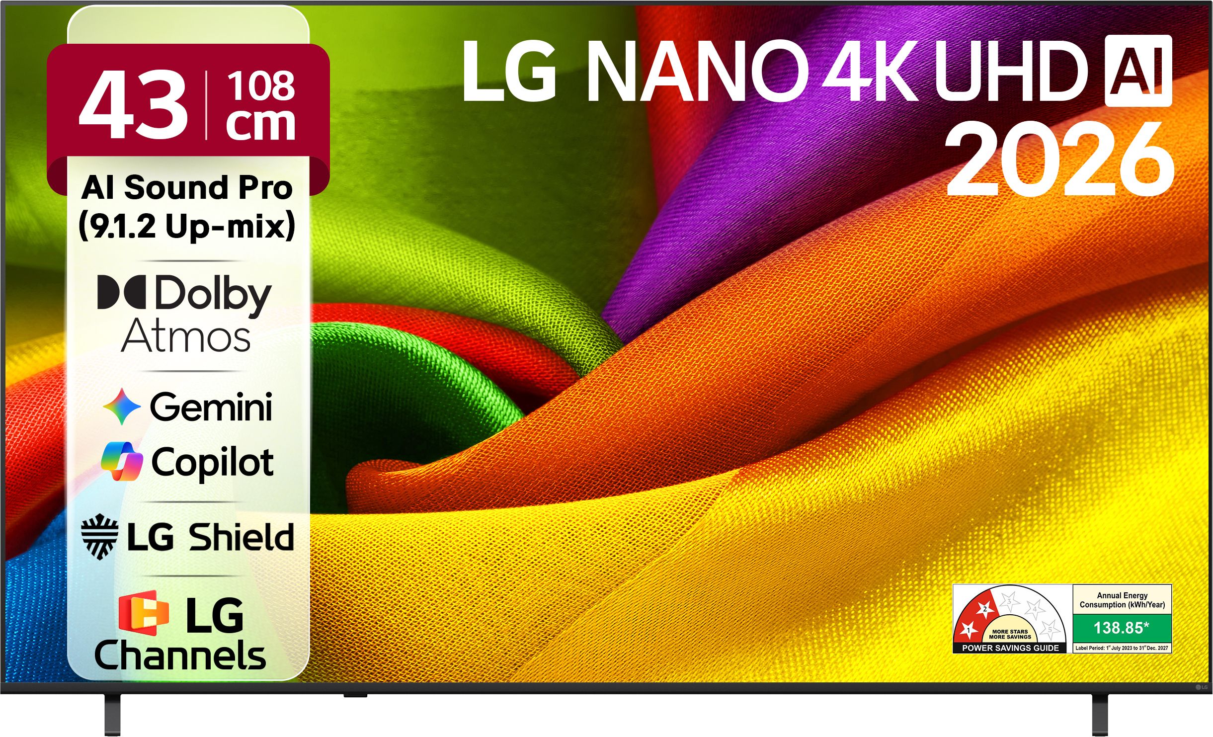 AI NANO NU87 108 cm (43 inch) Ultra HD (4K) LED Smart WebOS TV 2026 Edition with NANO Detail Enhancer, HDR10 Pro, 4K Super Upscaling Alpha7 AI Processor 4K Gen9, Dolby Atmos, AI Sound Pro (9.1.2 ch), Multi AI (Google Gemini & MS Copilot), Linear Flow Design, 60Hz VRR, 5 Years OS upgrade, Secured by LG Shield, LG Channels-picture-13