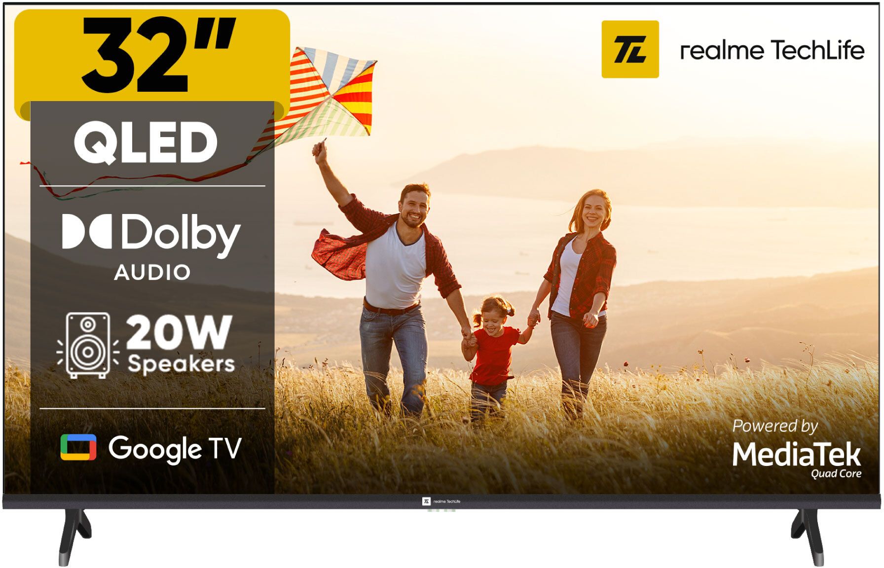 80 cm (32 inch) QLED HD Ready Smart Google TV 2025 Edition with 5.0 OS, Dolby Audio, and Downfiring speaker