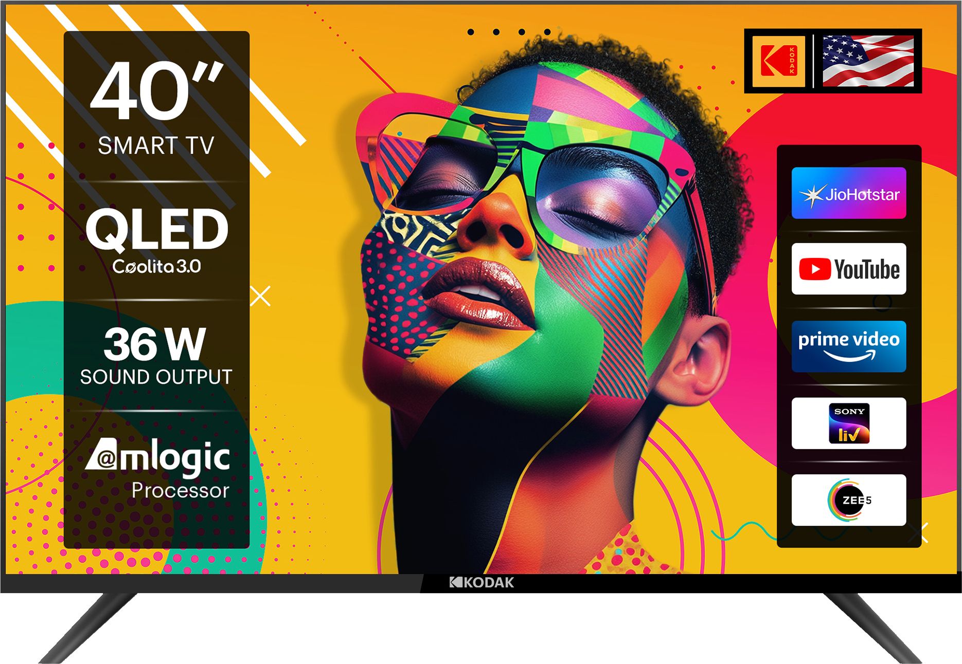 kodak QLED SE 100 cm (40 inch) QLED Full HD Smart Linux TV 2025 Edition-picture-0