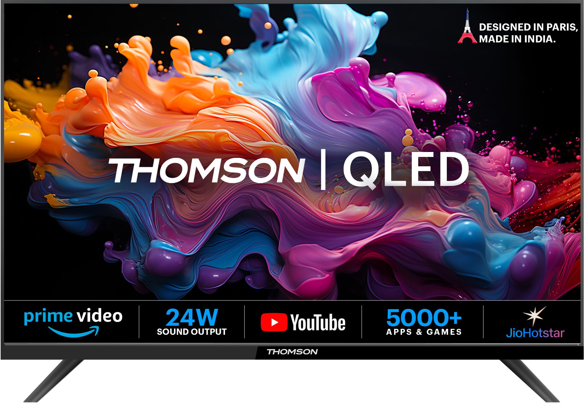 alpha qled 60 cm (24 inch) qled hd ready smart linux tv 2025 edition 24w sound output | web browser | sports mode | bzel - less design