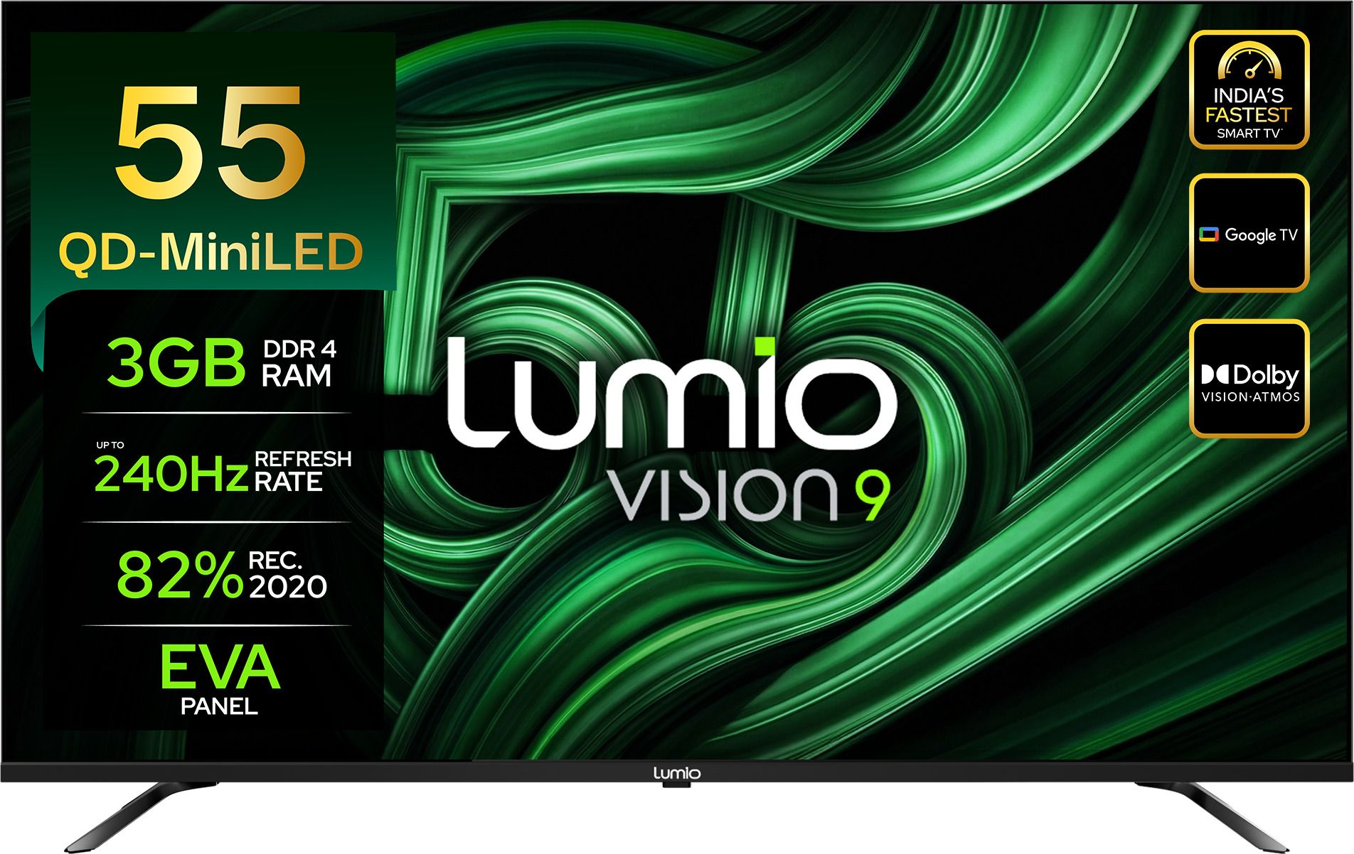 Vision 9 139 cm (55 inch) Ultra HD (4K) Mini LED Smart Google TV 2026 Edition with 4K 144Hz 1080p 240Hz HDR Dolby Vision + Atmos and 800 Nits Peak Brightness Over 100% Colour India's Fastest Smart TV* with 3GB RAM-image-28