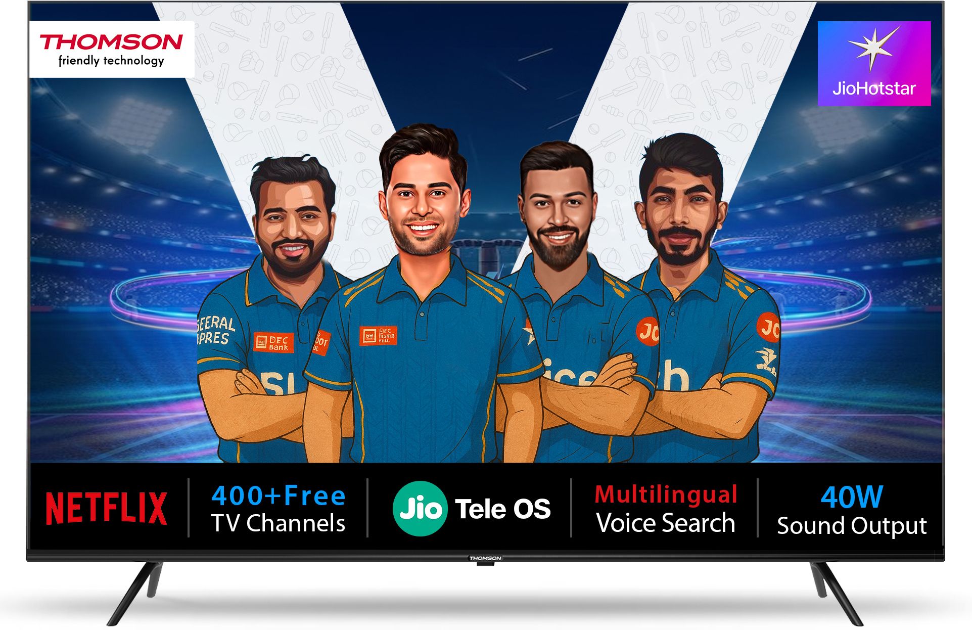 thomson TV 108 cm (43 inch) QLED Ultra HD (4K) Smart Jio Tele OS TV 2025 Edition 40W Sound Output | Digital Plus | HDR | Multilingual Voice Assistant | 400+ Live Channel | 400+ Games |Web Browser |Sports Mode | Bezel - Less Screen-picture-14