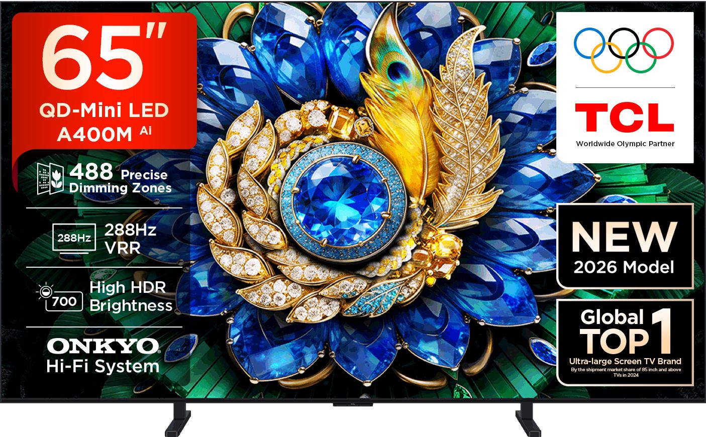 A400M 163.83 cm (65 Inch) Ultra HD (4K) Mini LED Smart Google TV 2026 Edition with ONKYO Hi-Fi System Up to 488 Precise Dimming Zones 288 VRR High HDR Brightness TSR AiPQ Processor AMD Free Sync Premium TCL Ai Ultra-slim Unibody Design-image-21