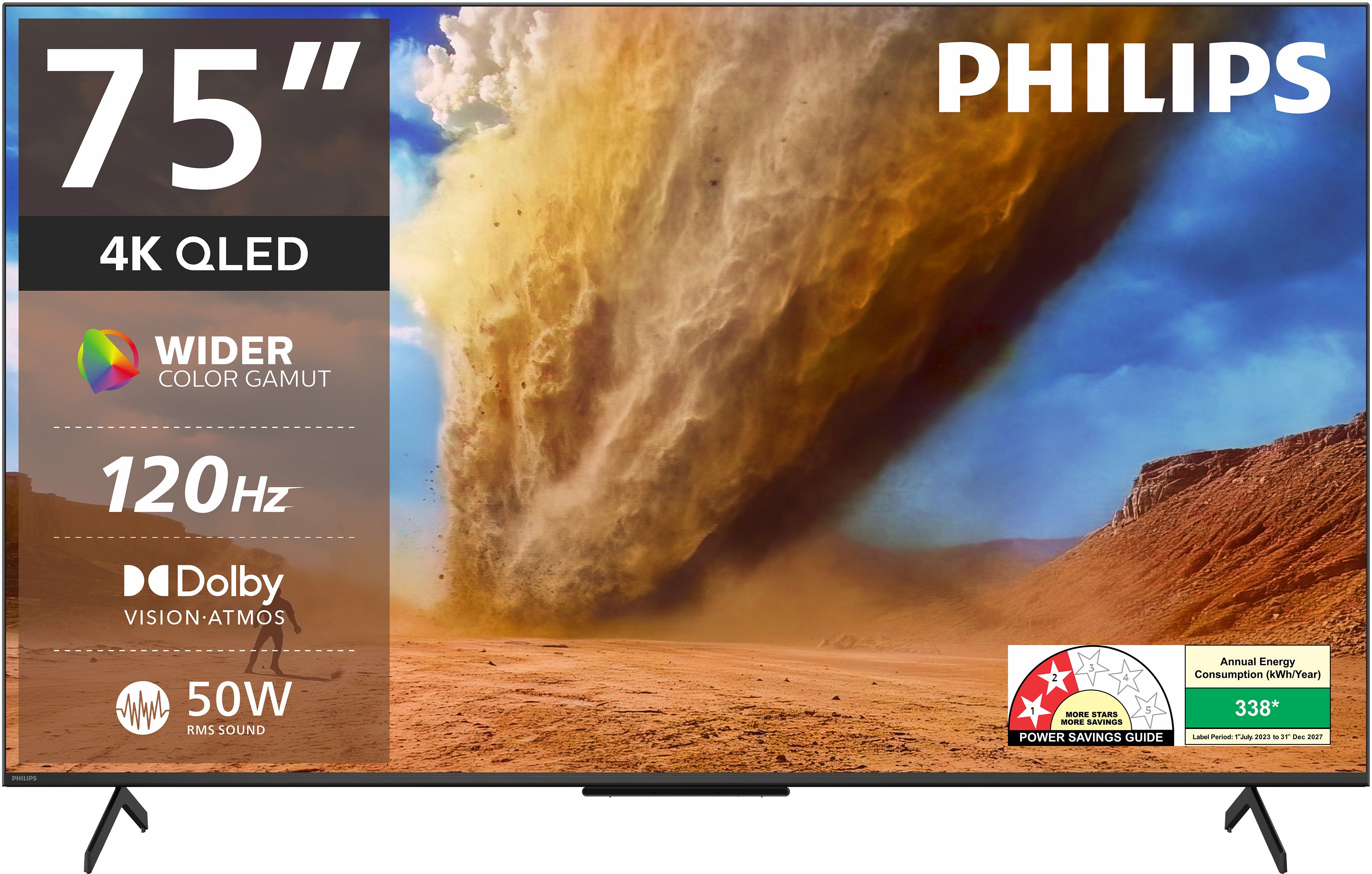 189 cm (75 inch) QLED Ultra HD (4K) Smart Google TV 2025 Edition with Dolby Vision & HDR 10+ | 120Hz Refresh Rate | 50W Dolby Atmos 2.1.2 Channel | Wider Colour Gamut | Ultra Narrow Bezel | 3GB RAM & 16GB Storage-image-10