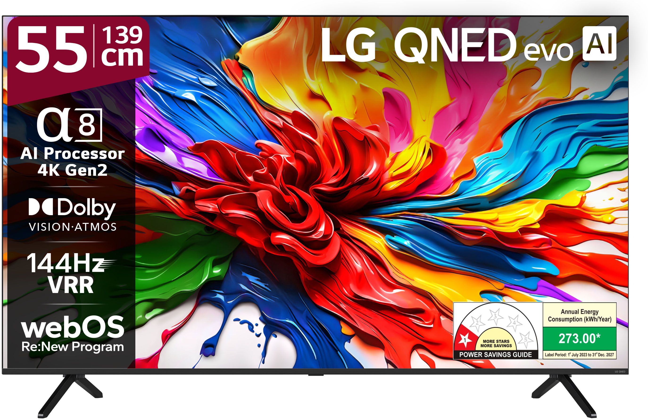 AI TV 139.7 cm (55 inch) Ultra HD (4K) QNED Smart WebOS TV with Alpha8 AI Processor 4K Gen2 Dynamic QNED Color Pro 144 Hz VRR AI Picture Pro Dolby Vision New AI Magic Remote AI Search with MS Copilot AI Sound Pro (9.1.2 ch) Dolby Atmos Chromecast Built-in 125+ LG Channels-picture-20