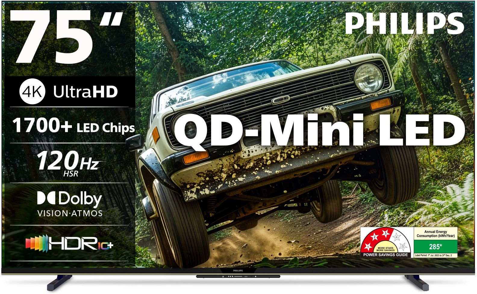 189 cm (75 inch) Ultra HD (4K) Mini LED Smart Google TV 2026 Edition with Local Dimming Dolby Vision & HDR10+ 36W Dolby Atmos 120Hz Game Accelerator Filmmaker Mode Wider Colour Gamut Ultra Narrow Bezel 2GB RAM + 32 GB Storage-image-2